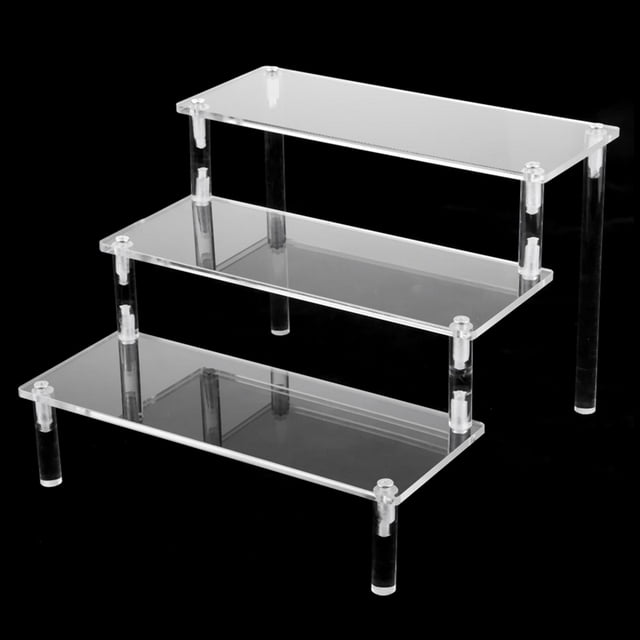 Étagère Acrylique Multi-Niveaux, Présentoir Rehausseur, Cupcakes Cosmétiques 3 Niveaux