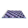 thumbnail image 2 of Ahgly Company Machine Washable Indoor Square Checkered Blue Modern Area Rugs, 3' Square, 2 of 4