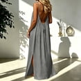 thumbnail image 2 of Wsysadlol Under $20 Dresses for Women Women Summer Boho Maxi Dress Sleeveless Gradient Color Spaghetti Strap Backless Flowy Beach Dress Casual Loose Cover Up Dress, 2 of 8