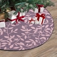thumbnail image 3 of FMSHPON Purple Floral Pattern Xmas Christmas Tree Skirt Stand Mat for Holiday Party Decoration Indoor Outdoor 48 inches, 3 of 3