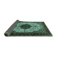 thumbnail image 2 of Ahgly Company Indoor Round Medallion Turquoise Blue Traditional Area Rugs, 8' Round, 2 of 4