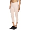 thumbnail image 1 of Reebok Womens Align High Rise Capri Compression Athletic Pants, Pink, Large, 1 of 3
