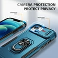 thumbnail image 4 of for iPhone 14 Plus Hard Case, with Camera Cover & Kickstand Holder, Built-in 360°Rotate Ring Stand Anti-scratch Drop Protection Magnetic Phone Case for Apple iPhone 14 Plus - Blue, 4 of 8