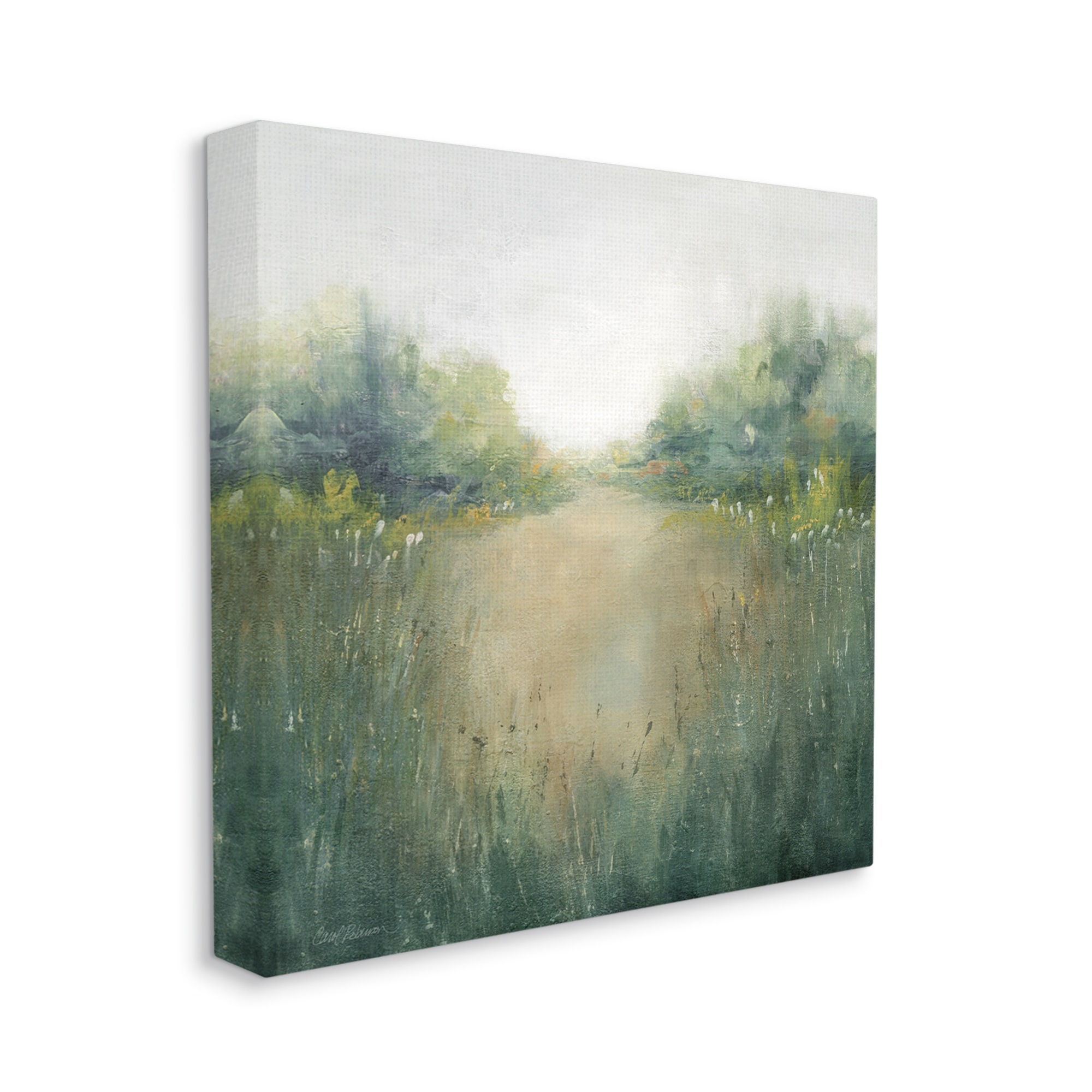 Stupell Industries Green Lush Pond Landscape Painting Landscape Painting Gallery Wrapped Canvas Print Wall Art