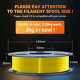 thumbnail image 2 of PLA Filament 1.75 Bundle, 2kg Total, 0.25kg per Spool, 8 Pack, Black + Clear + Yellow + Blue + Green + Purple + Red + Orange, 2 of 11