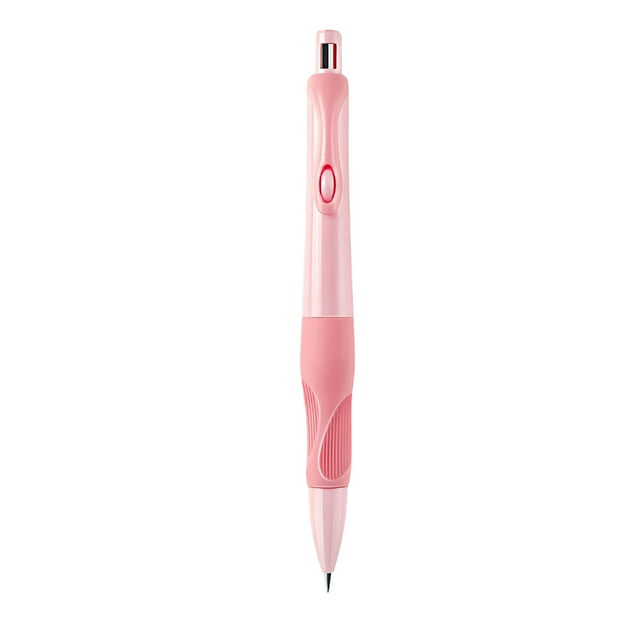 Pink Ergonomic Grip Pencil For Kids, 2.0Mm Lead Mechanical Pencil With Comfortable Hold, Writing Tool For Homework Drawing Sketching