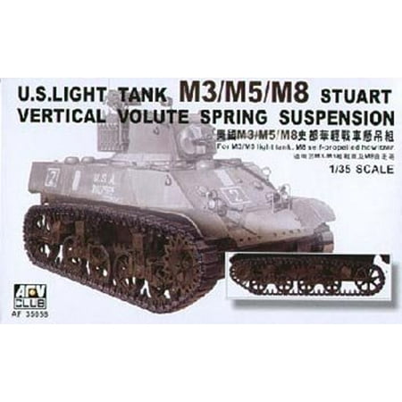 Track Links Afv Club - M-3/M5/M8 Stuart Light Tank Vertical Volute Spring Suspension 1-35, Plastic Model Kit By AFV Club Ship from US
