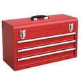 thumbnail image 1 of Costway Portable Tool Chest Box Storage Cabinet Garage Mechanic Organizer 3 Drawers Red, 1 of 10