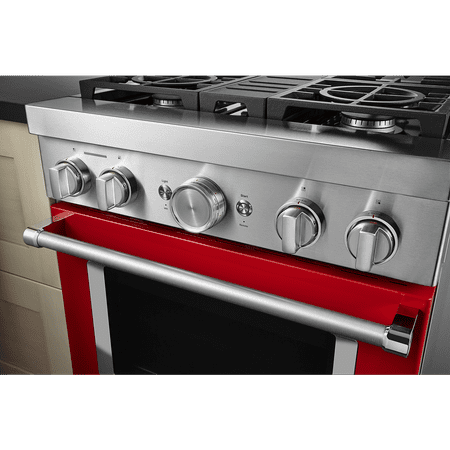 KitchenAid - 4.1 Cu. Ft. Freestanding Dual Fuel True Convection Range with Self-Cleaning - Passion red