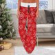 thumbnail image 4 of Pantalones navideños para mujer, pantalones de chándal de pierna ancha con cintura elástica de talla grande para invierno, pantalones holgados con cordón y copos de nieve de alce de Navidad Fridja  hfkajh100002, 4 of 6