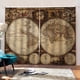 thumbnail image 3 of Cortina de ventana Mapa impermeable Mapa Mundo Histórico Geografía Impresiones Cortinas Cortinas Decoración del hogar para el dormitorio l 2pcs Sweethay HA010985-03, 3 of 7