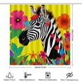 thumbnail image 4 of RKSupls Shower Curtain, Zebra with Tropical Flowers Waterproof Polyester Shower Curtain with Hooks for Chic Elegant Home Bathtub Bathroom Decor Washable Curtains, 4 of 6
