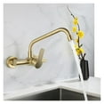 thumbnail image 1 of Brushed Gold Kitchen Faucet Swivel Pot Filler Tap Wall Mounted Hot and Cold Sink Tap Rotate Spout Stainless Steel ,Effortless Installation, 1 of 7