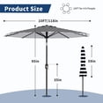 thumbnail image 2 of Garvee 10 ft Patio Table Umbrella,8 Sturdy Ribs, Crank Lift & Push Button Tilt,Black & White Stripes, 2 of 6