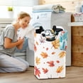 thumbnail image 5 of Yayeee Freestanding Laundry Hamper with Handle Collapsible Large Storage Basket for Clothes, Watercolor Autumn Leaves, 5 of 7