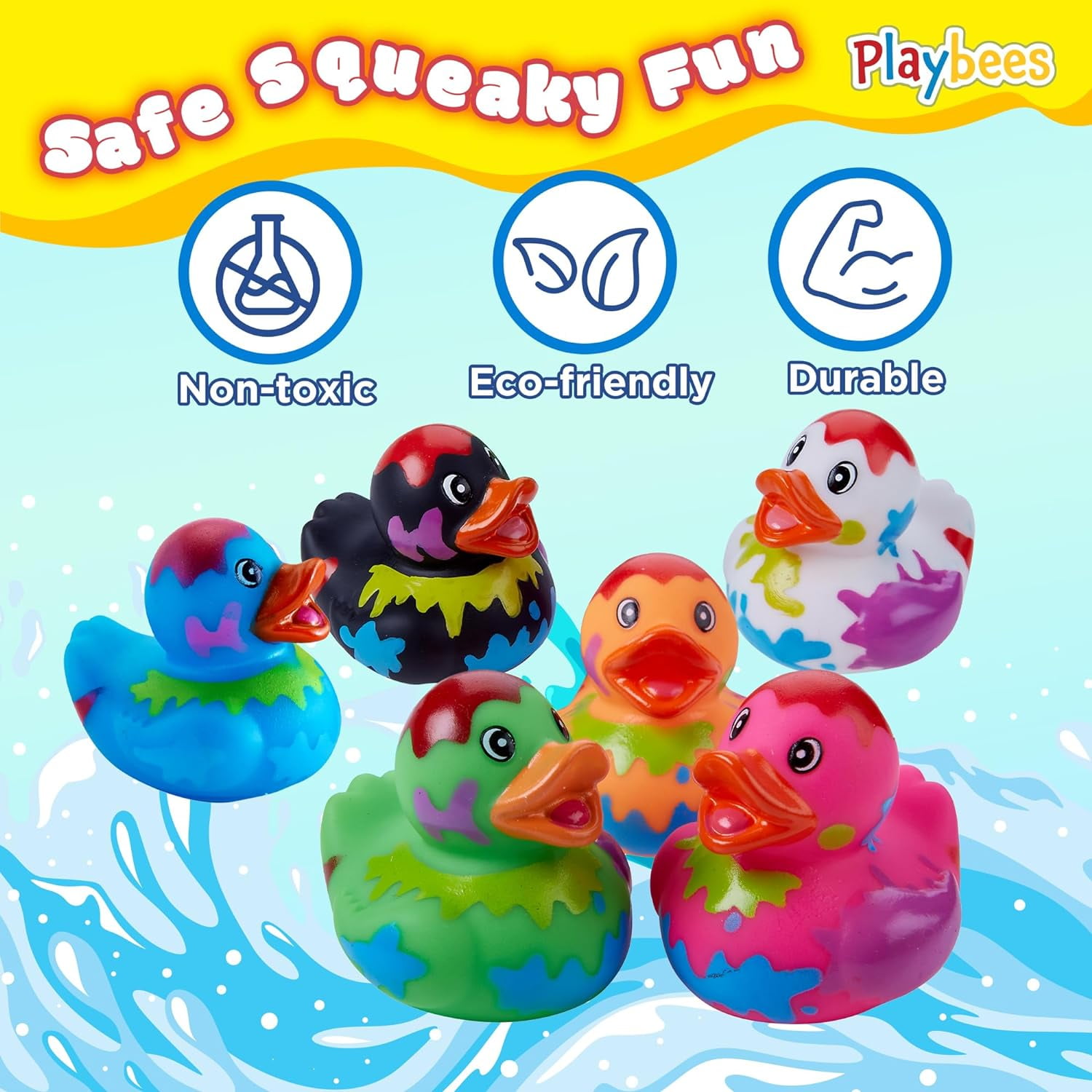 Splat Jeep Ducks for Ducking - 12 Pack - Duck Duck Jeep Rubber Ducks for Mini Baby Stocking Stuffers, Stress Relief, Bath Toy, Christmas Duck Toys