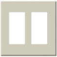 thumbnail image 2 of Leviton 80309-ST Wallplate 2-Gang Decora Screwless Standard Size Poly Carbonate - Light Almond, 2 of 2