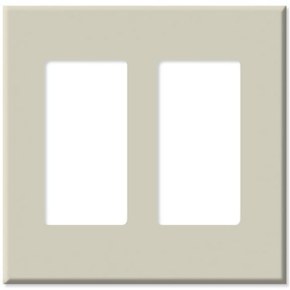 LV80309x-LV80309T Decora Plus Screwless Snap-On Wallplate- 2 Gang- Light Almond