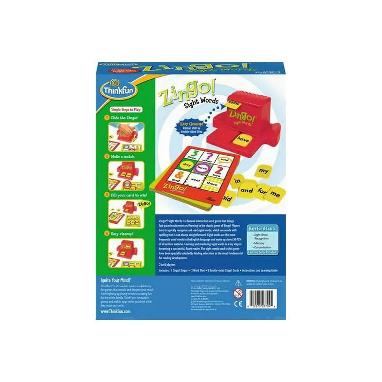 ThinkFun Zingo! Sight Words Kindergarten Learning Game for