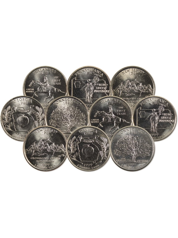 1999 P&D State Quarter 10 Coin Set Uncirculated