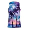 thumbnail image 3 of Njoeus Tank Tops Men's Big & Tall Hawaiian Beach Shirt Palm Tree Novelty Graphic Tees Mens Casual Vacation Sleeveless Shirts Summer Sports T-Shirt 2X 3X 4X Purple Summer Savings, 3 of 4