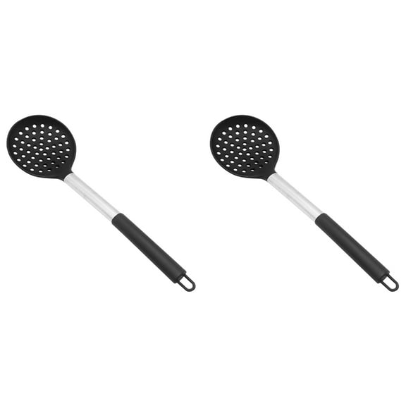 2X Silicone Slotted Spoon, -Rree & Heat Up to 480°F, Stainless Steel Handle Seamless Kitchen Skimmer