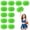 Matte green, variant on Cheerleading Pom Poms 14 Pcs with Handle Style, Handheld Squad Pompoms for Sports Team Cheer Spirit Games Dance Party Adults
