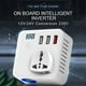 thumbnail image 5 of Inversor de corriente de 150 W, convertidor de CC de 12 V a 220 V, 3 salidas USB blanco, 5 of 9