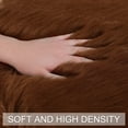 thumbnail image 5 of Unique Bargains Artificial Animal Wool Soft Faux Fur Sheepskin Plush Area Rug Brown 3x3 Feet Round, 5 of 8