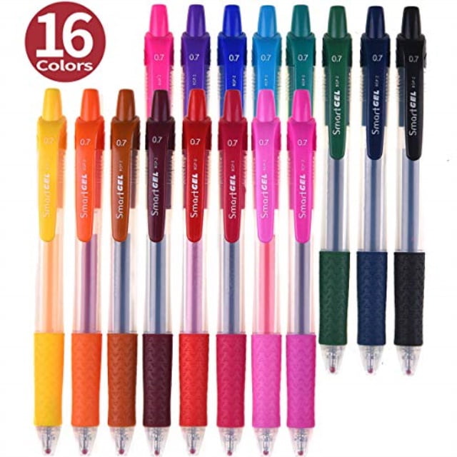 gel pens set 16 colors medium point colored pens retractable gel ink