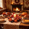 thumbnail image 5 of Assorted Fall Artificial Pumpkin Maple Leaf Candle Ring, Mini Rustic Harvest Candle Wreath, 3 Styles Tabletop Small Wreath, Decorative Candle Ring for Thanksgiving Halloween Table Mantel Decor, 5 of 6