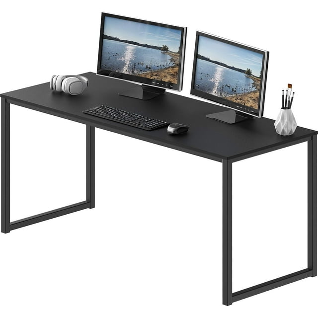 Commercial-Grade Office Computer Desk x cm Silver w/Espresso Top