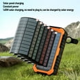 thumbnail image 3 of Solar External Battery Bank, LED Light Spirit Level 20000mAh Hand Crank Power Bank  for Emergency Orange,Black, 3 of 7