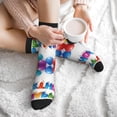 thumbnail image 7 of Women's Men's Happy Birthday Colorful Novelty Pattern Crew Athletic Socks, 7 of 7