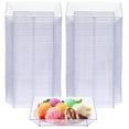 thumbnail image 1 of 100 platos de postre de plástico transparente, platos de postre cuadrados transparentes de 3,5 x 3,5 pulgadas, plato pequeño para servir postres, plato de aperitivo transparente, platos de plástico du, 1 of 6