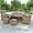 Natural, variant on Harper & Bright Designs 6 Pieces Wicker Outdoor Patio Furniture Set with 3-Seater Sofa, 2 Armchairs, Coffee Table & Stools, All-Weather Rattan Conversation Lounge Set for Backyard Garden, Natural