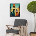 thumbnail image 2 of Colourful Modern Painting Gaudi Style Architecture Sagrada Familia Art Print Framed Poster Wall Decor 12x16 inch, 2 of 5