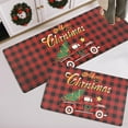 thumbnail image 2 of Hxlamzoo Christmas Kitchen Rugs, Merry Christmas Kitchen Mats for floor Set of 2, Christmas Buffalo Plaid Mats Non Slip Washable , Bright Holiday Decor for Home Laundry, 15.7x23.6+15.7x47.2 In, 2 of 6