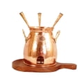 thumbnail image 2 of Indian Art Villa Handmade Copper Table Tandoor - 8" Width with Wooden Bottom, 2 of 5
