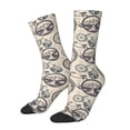 thumbnail image 1 of Lukts Compass And Mountains In Bicycle Wheels Pattern Womens Crew Soft Moisture-wicking Socks,Moisture Control Crew Socks,Mid Calf Socks, 1 of 6
