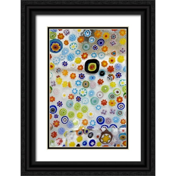 Kaveney, Wendy 22x32 Black Ornate Wood Framed with Double Matting Museum Art Print Titled - Italy, Venice Colorful Millefiori glass details