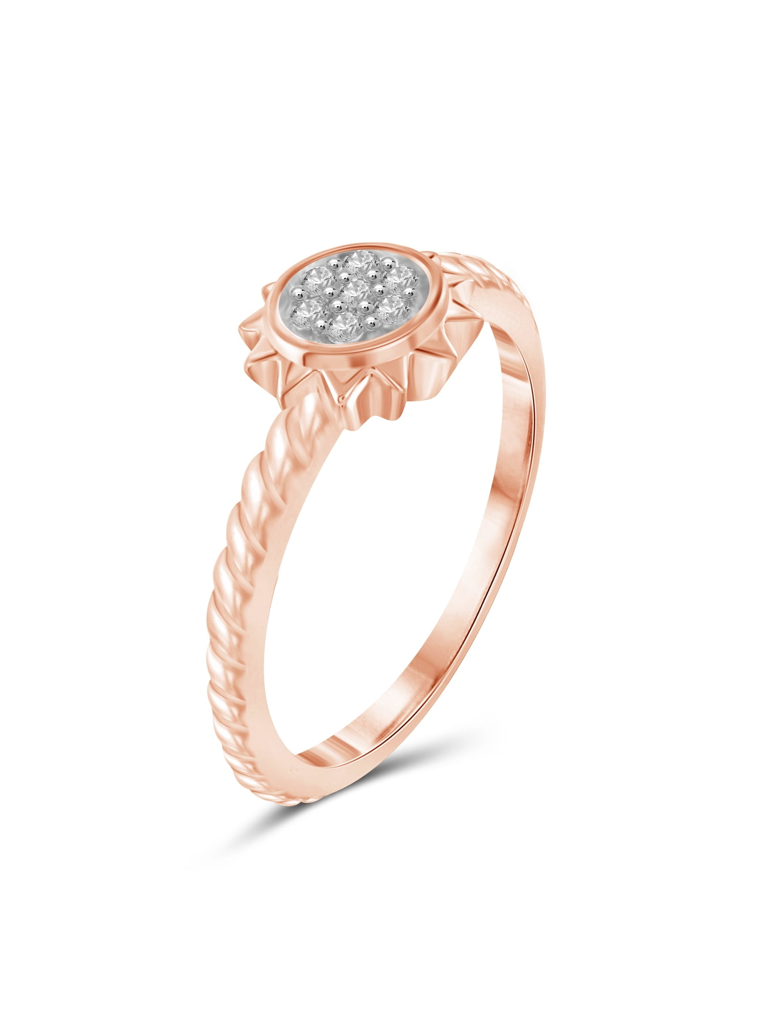 JewelersClub Diamond Rings for Women – Accent White Diamond Ring Jewelry– Rose Gold Over Silver Bands for Women –– Ring by JewelersClub