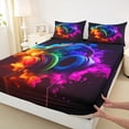 thumbnail image 4 of Erosebridal Modern Headphones Queen Sheet Sets For Boys Kids,Colorful Splashing Ink Bed Set 4pcs, 4 of 6