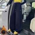 thumbnail image 2 of Ccpelsie Girls Wide Leg Jogger Pants Loose Fit Casual Lounge Sweatpants Elastic Waist Drawstring Comfortable Pants for Everyday(Navy,15-16 Years), 2 of 6