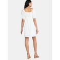 thumbnail image 2 of Time and Tru Women's and Women's Plus Eyelet Mini Dress with Puff Sleeves, Sizes XS-4X, 2 of 4