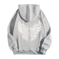 thumbnail image 6 of Puliio Womens Full Zip Up Hoodie Oversized Vintage Graphic Print Warm Fall Sweatshirt With Side Pockets, 6 of 7