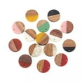 thumbnail image 2 of U8MO 16pcs Flat Round Resin Walnut Wood Pendants Two Tone Hang Dangle Charms 18x3.5mm, 2 of 8