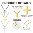 thumbnail image 5 of APSVO Gold Cross Necklaces for Men Boys Stainless Steel Cross Pendant Chain Catholic Religious Christian Birthday First Communion Confirmation Graduation Fathers Day Jewelry Gifts Teen Dad Him Kids, 5 of 6