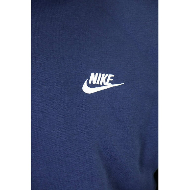 - Men\'s Hoodie Pullover Club (BV2654 Fleece Sportswear Navy/White 410) Midnight Nike M