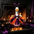thumbnail image 4 of Halloween Porch Goose Outfits 17 23 Inch Polyester Top Hat Skirt Set for Outdoor Porch Decor Spooky Goose Clothes for Family Garden Orange Purple Black by MPOISVA, 4 of 6